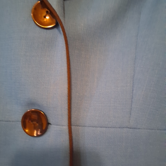 Le Suit Women's Blue Blazer with Black Accents - Picture 3 of 4